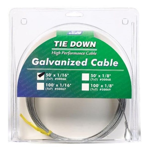 Tie Down Engineering Tie Down Eng 50066 PreCut Galvanized Cable 50 ft